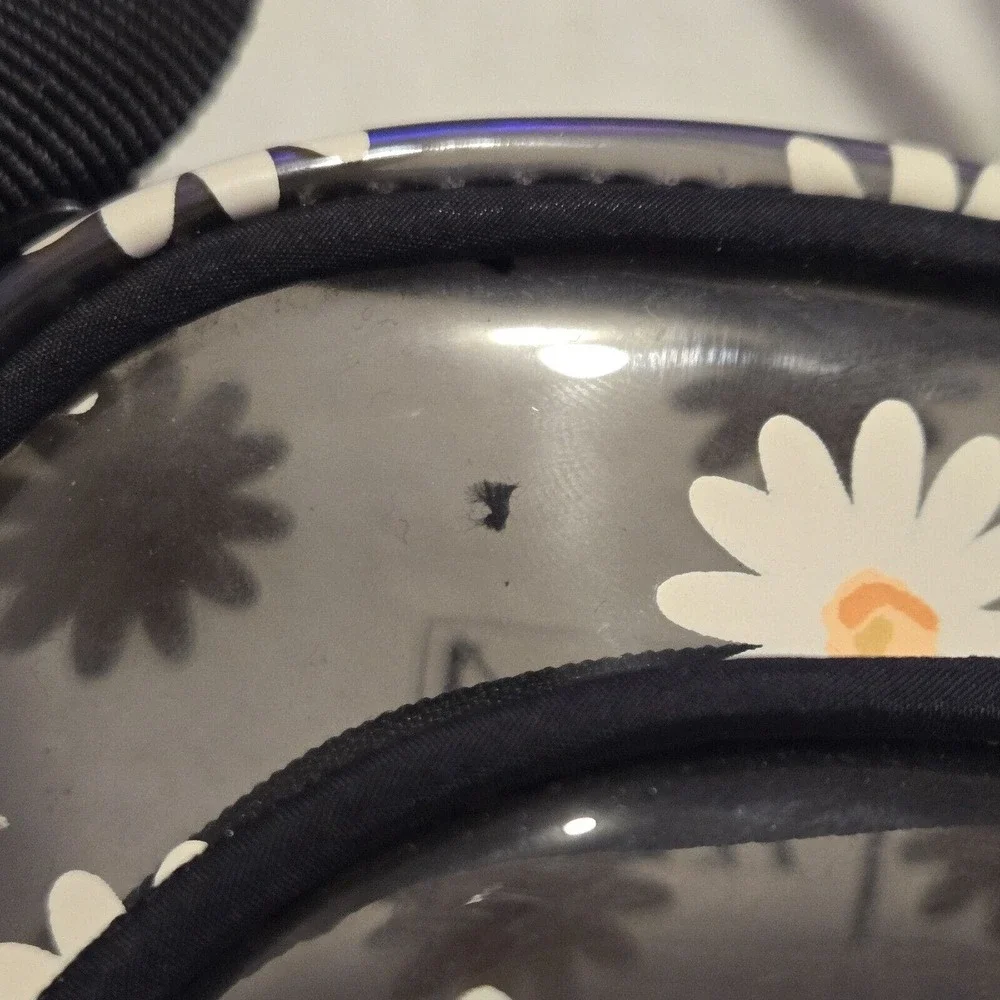 Zara Clear Smokey Boho Daisy Print Dark Romance See Thru Crossbody Bag Purse‎